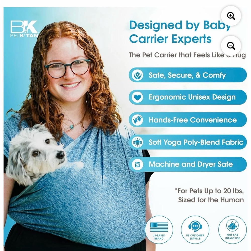 BK Pet K'tan Soft Blue Dog Sling Carrier